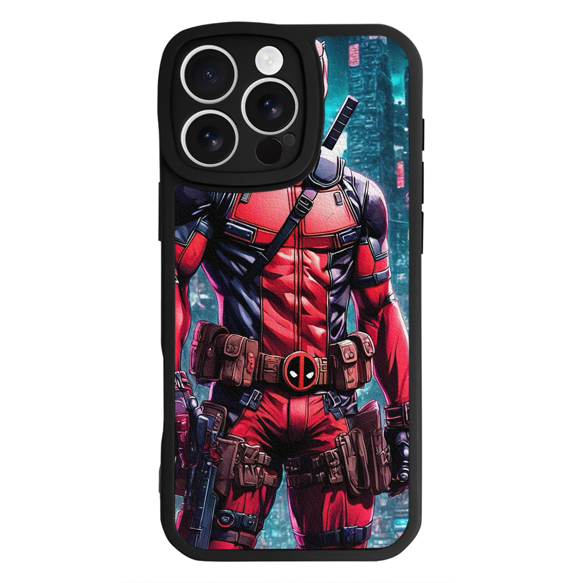 （画像用） Deadpool デッドプール 【iPhone 16シリーズ対応】シリコンスマホケース（レザー調） 材質：シリコン